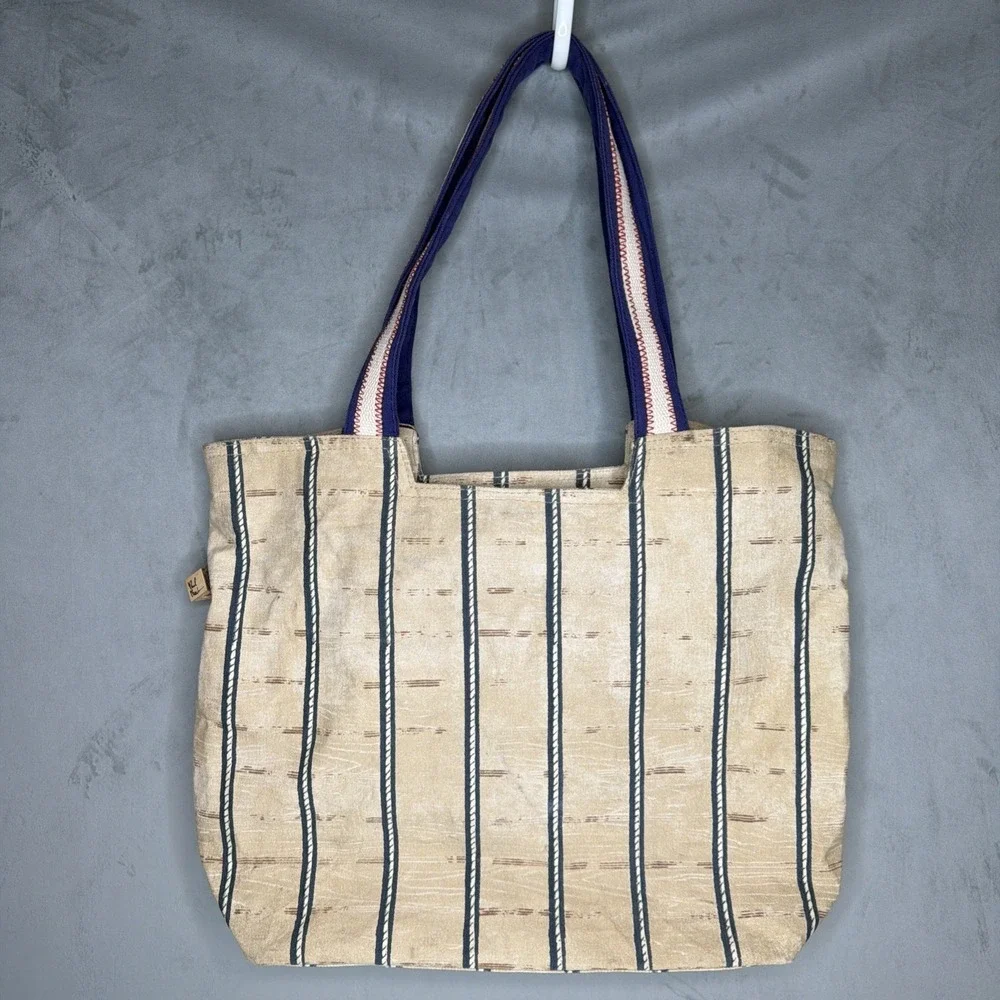 Paul Brent Beach Tote Bag Nautical Anchor Art Canvas Zip Top Large Shoulder Bag